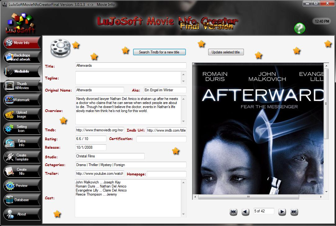 Lujosoft Movie Nfo Creator