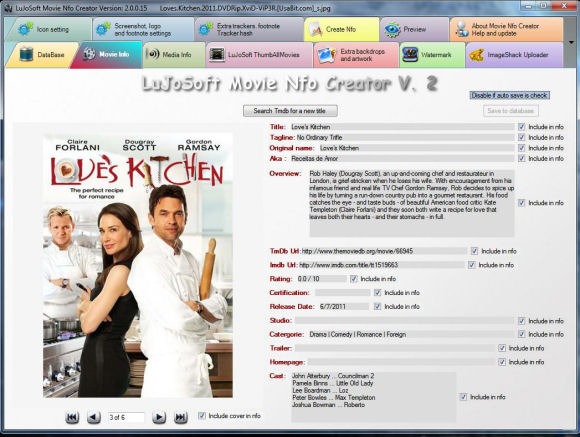 Screenshot for LuJoSoft Movie Nfo Creator V.2 2.0.0.30